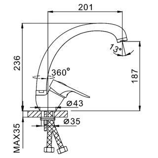 Смеситель для кухни Frap F4128-2 хром